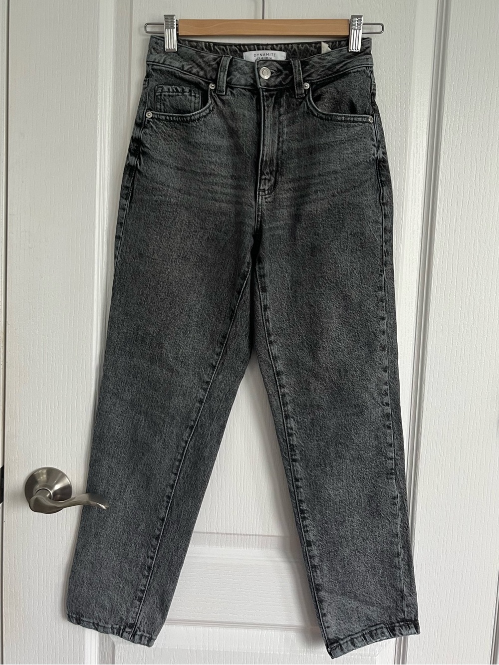 Dynamite Claudia Mom Jeans - High-Rise Black Straight Jeans - Picture 3 of 5